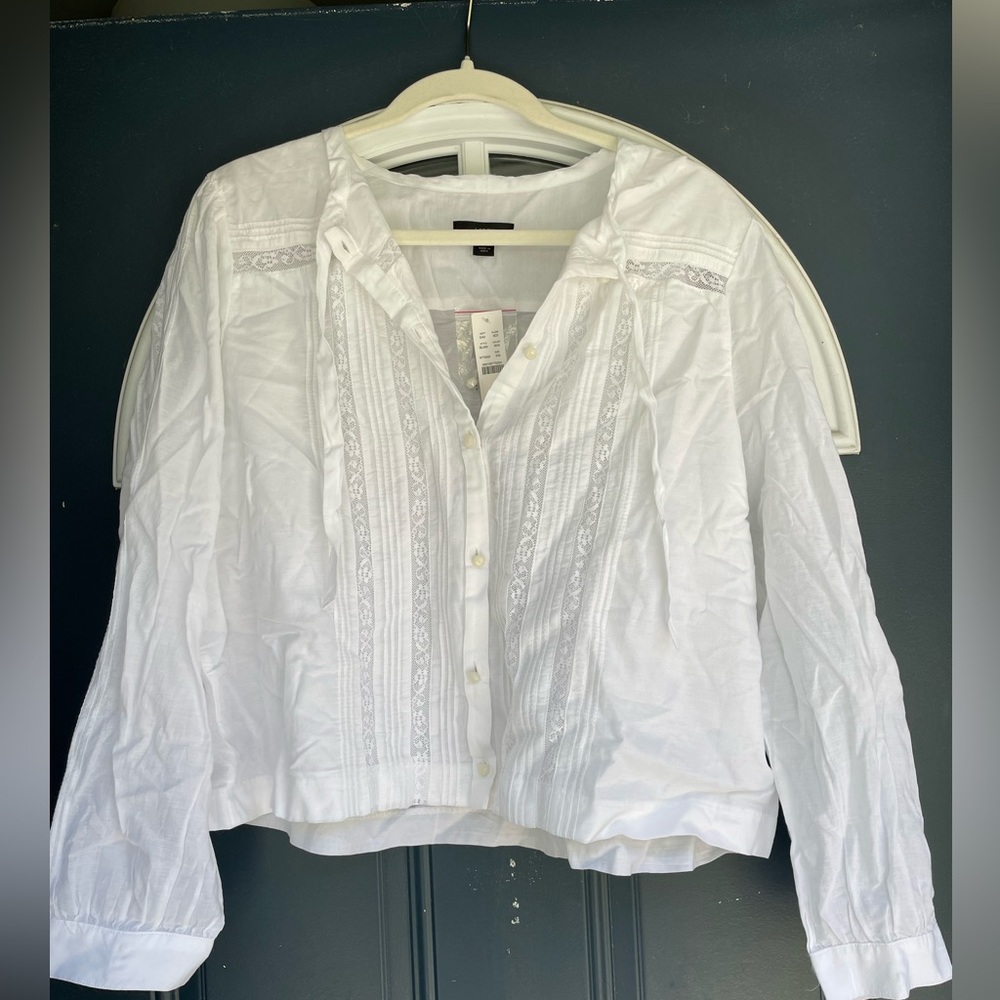 J.Crew tie neck cotton top. New with tags. XXL